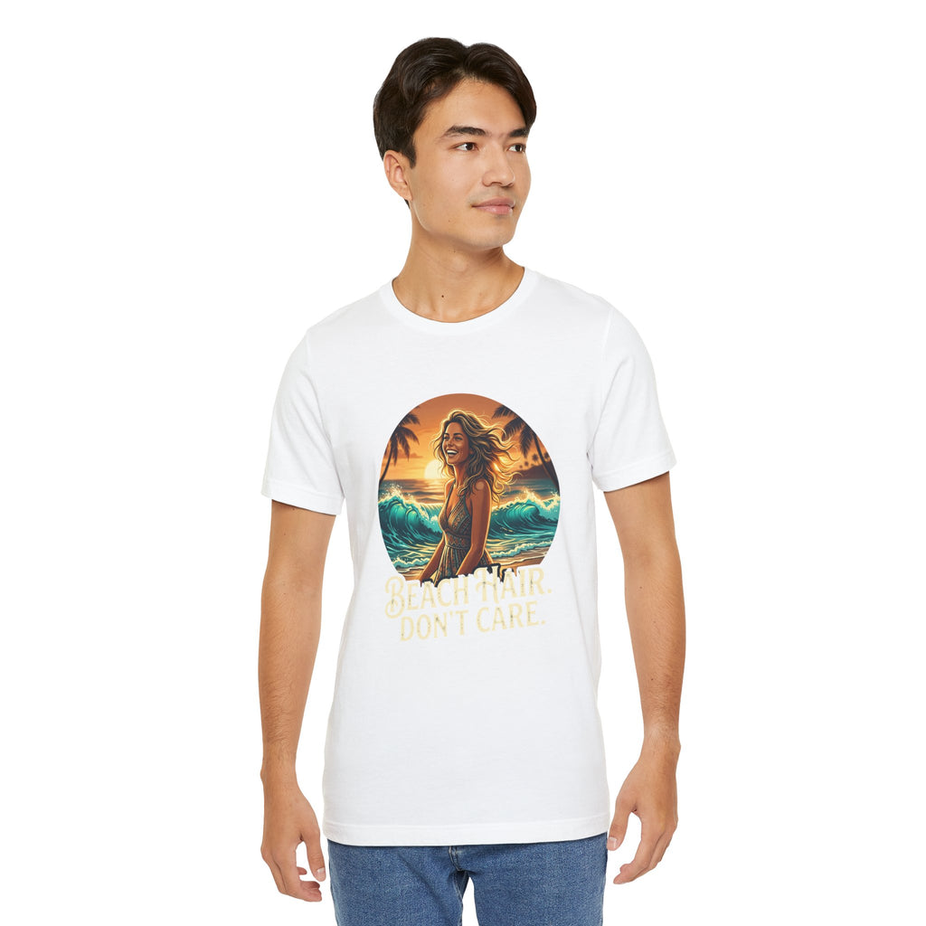 Beach Hair Don’t Care T-Shirt | Surf Sunset Graphic Tee