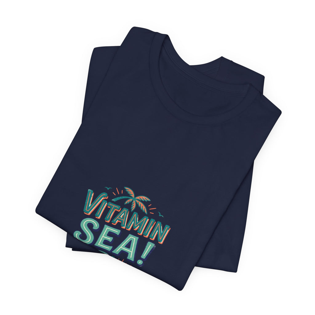 Vitamin Sea Tee — Beach Vacation Shirt with Wave & Palm Graphic