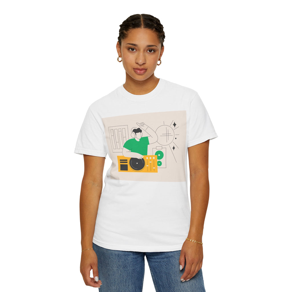 DJ Turntable Illustration T-shirt | Music Producer Graphic Tee