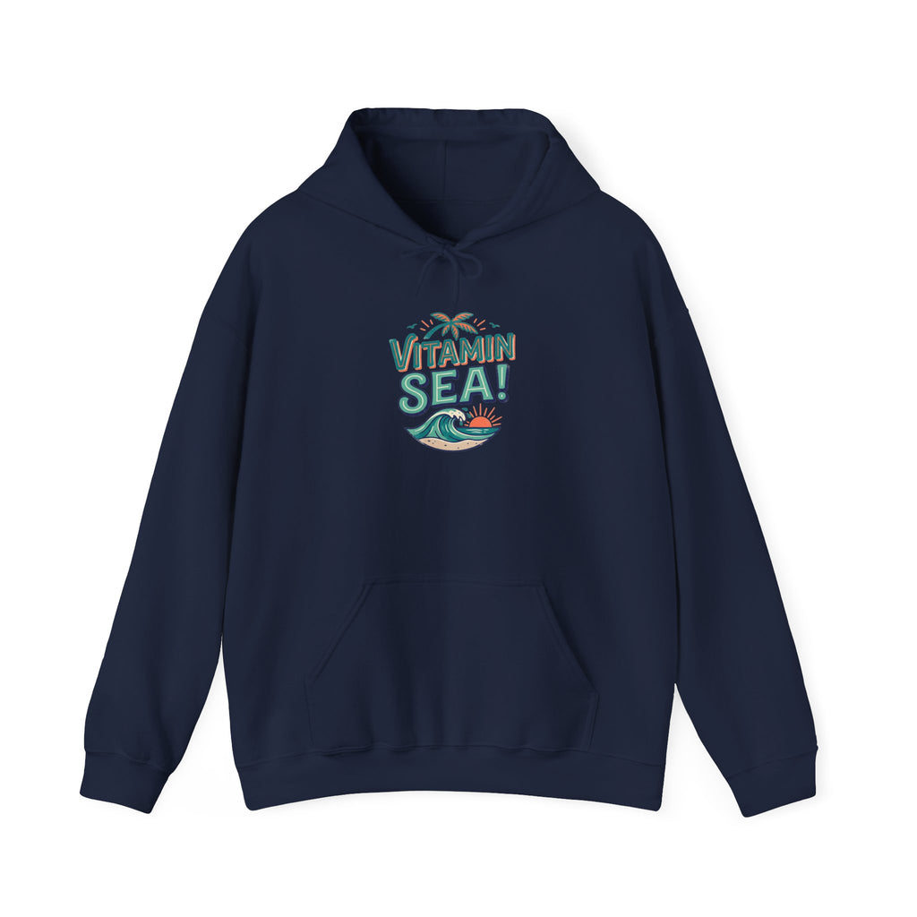 Vitamin Sea Hoodie — Beachy Graphic Pullover for Ocean Lovers