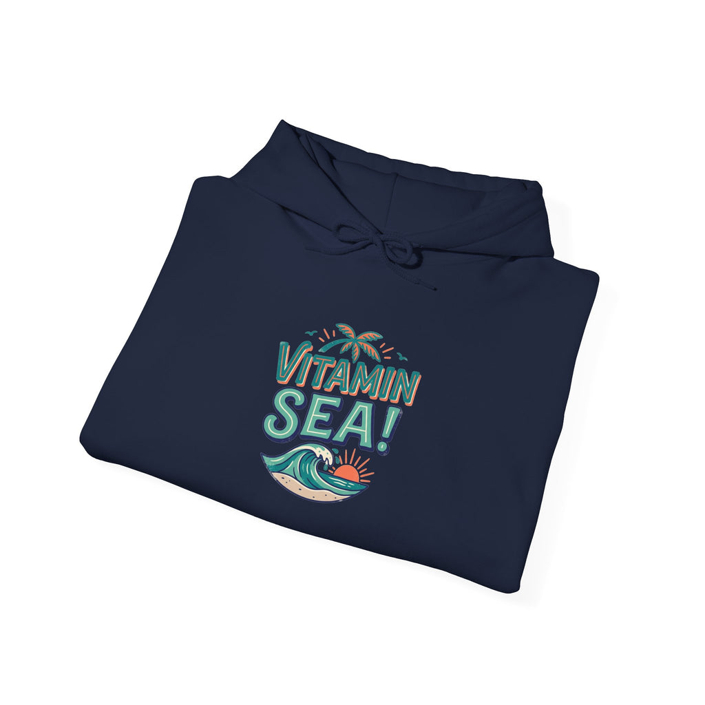 Vitamin Sea Hoodie — Beachy Graphic Pullover for Ocean Lovers