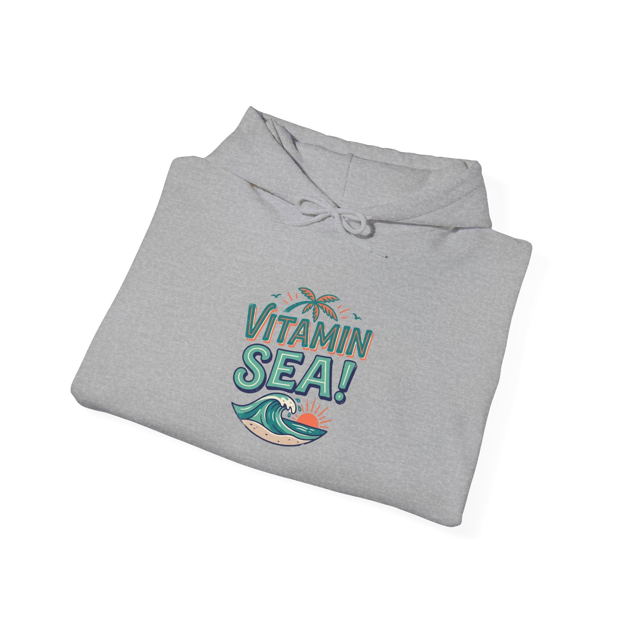 Vitamin Sea Hoodie — Beachy Graphic Pullover for Ocean Lovers