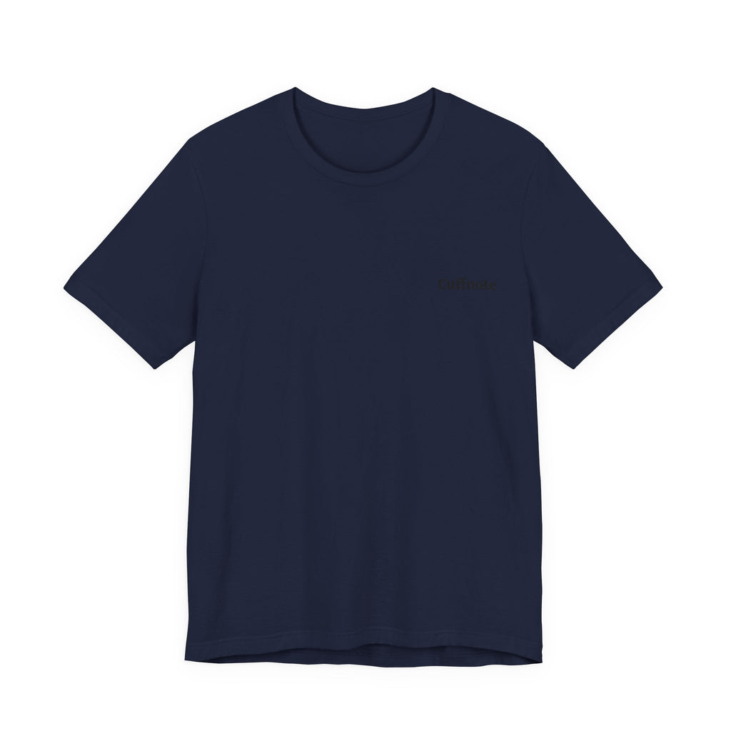 Cuffnote Minimalist Pocket Tee — Small Chest Text Shirt