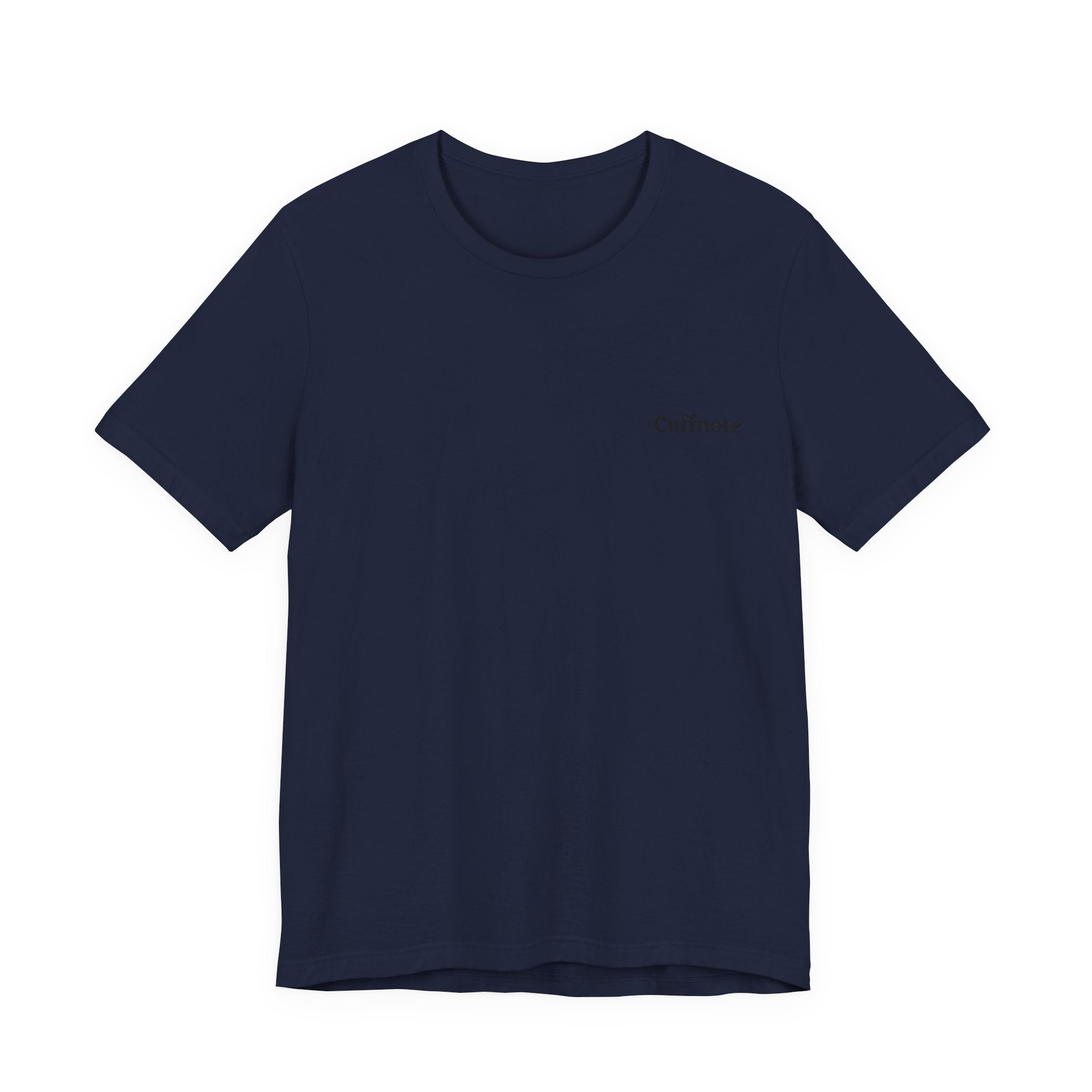 Cuffnote Minimalist Pocket Tee — Small Chest Text Shirt